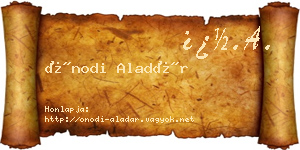 Ónodi Aladár névjegykártya